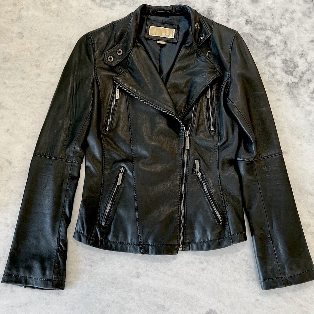 Michael Kors Leather Moto Jacket